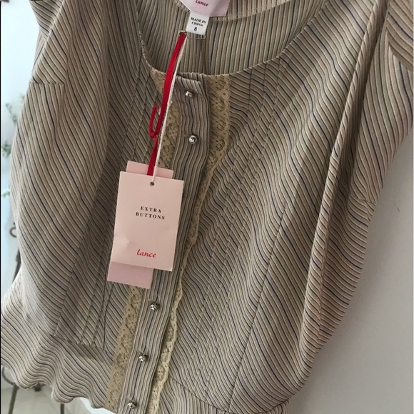 NWT LANCE Women’s 100% Silk Top Size 8 - Picture 1 of 8